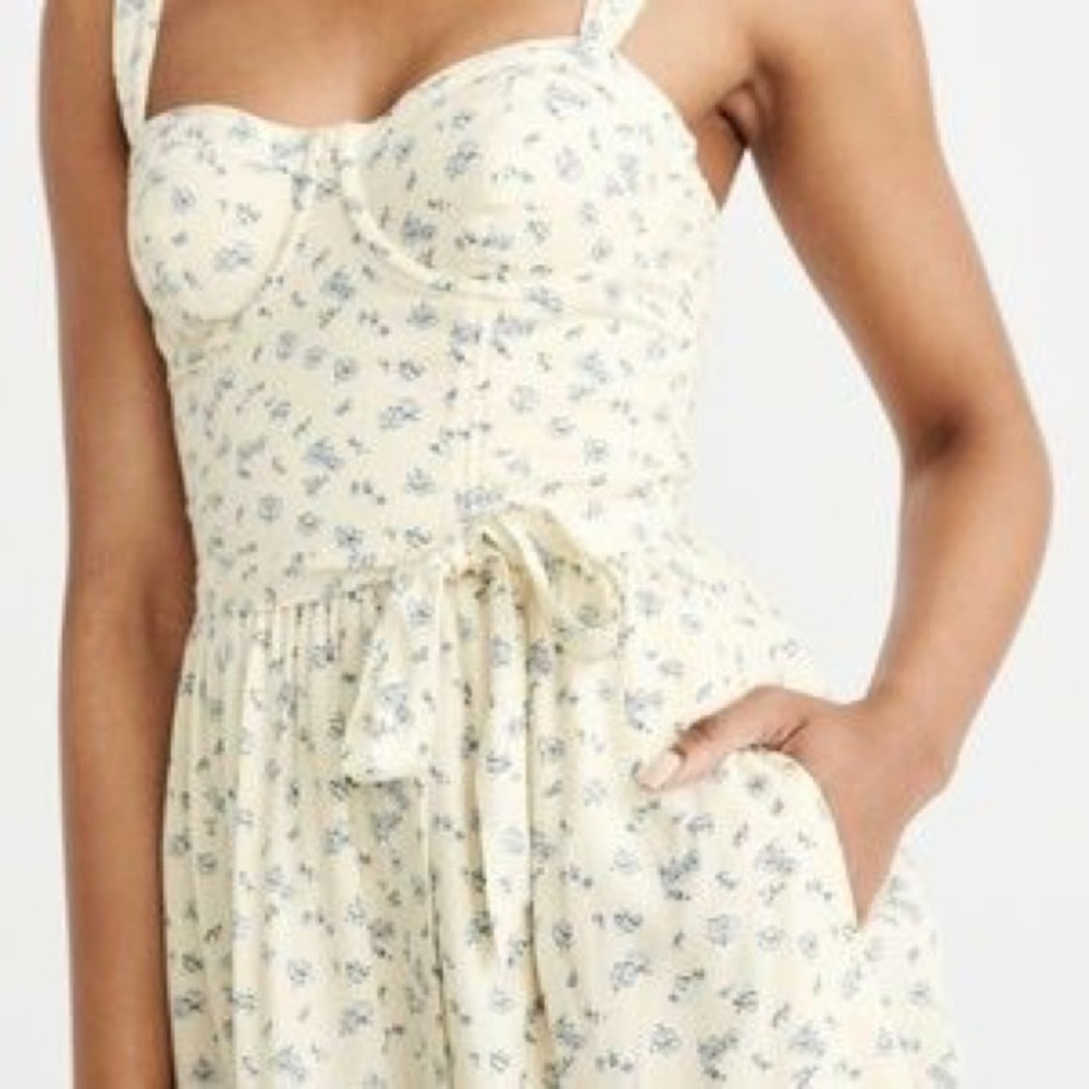 yellow floral bustier dress abercrombie & fitch - Picture 2 of 4